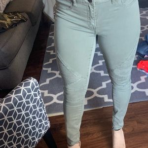 Olive green Moto jeans